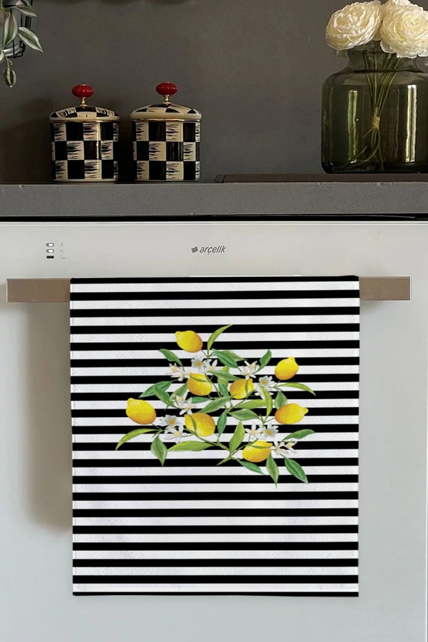 Yellow Lemon Patterned Oven Kitchen Towel 30X50Cm