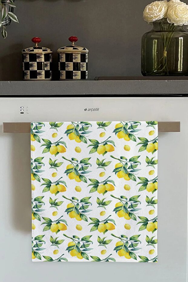 Yellow Lemon Pattern Oven Kitchen Towel 30x50cm