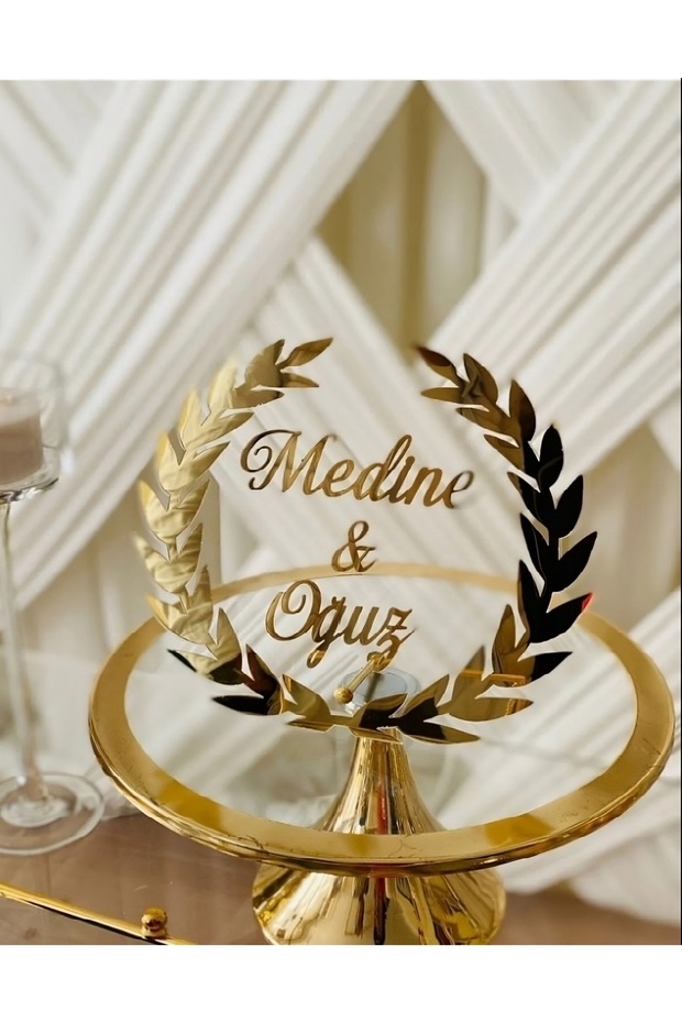 Pleksi Başak Model Söz Nişan Masa Üstü Isimlik - 1