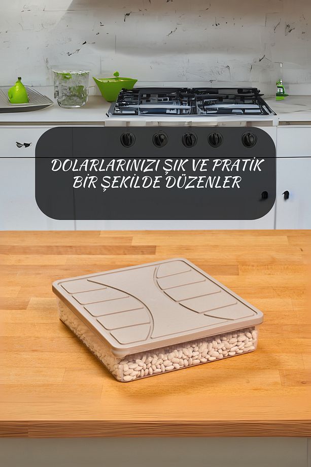 SAKLAMA KABI SİLİKON KAPAK 3 LÜ SET (  2 ADT 1.1 LT ) + ( 1 ADT 3 LT ) BEJ DONDURUCU KABI - 4