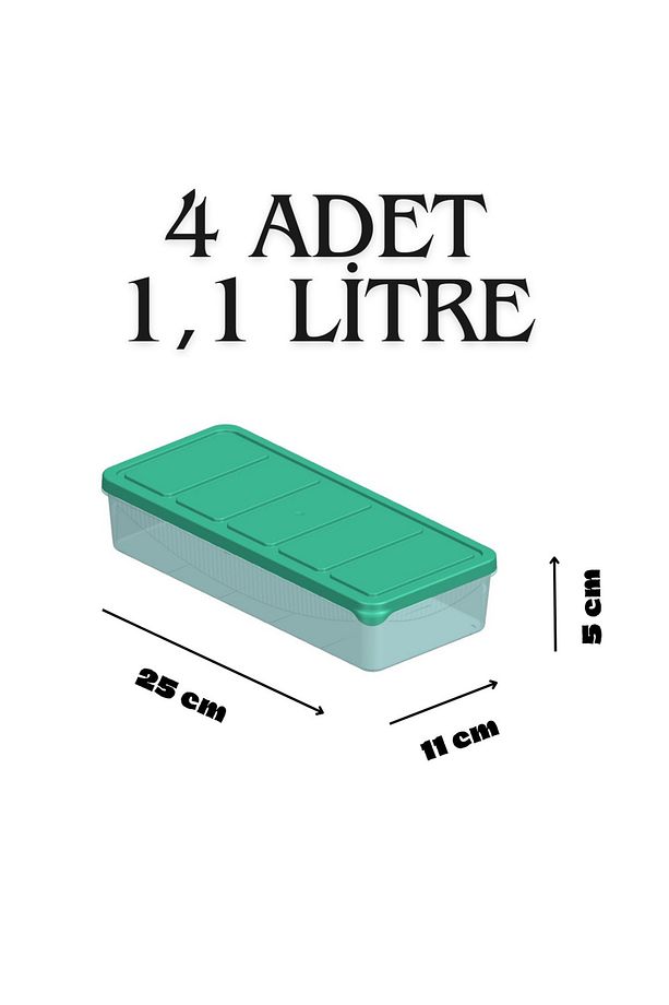 Saklama Kabı Soft Kapak 4 Adet 1.1 Lt Kum Beji Dondurucu,erzak Kabı - 8