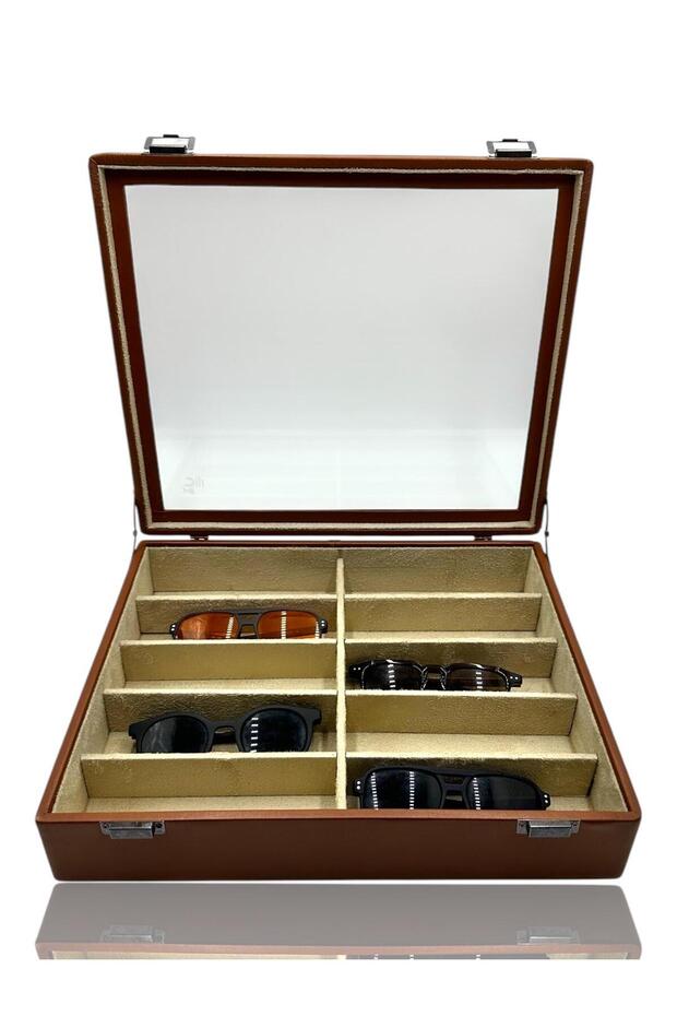 Diji 10-Piece Tan Glasses Box and Bag Set