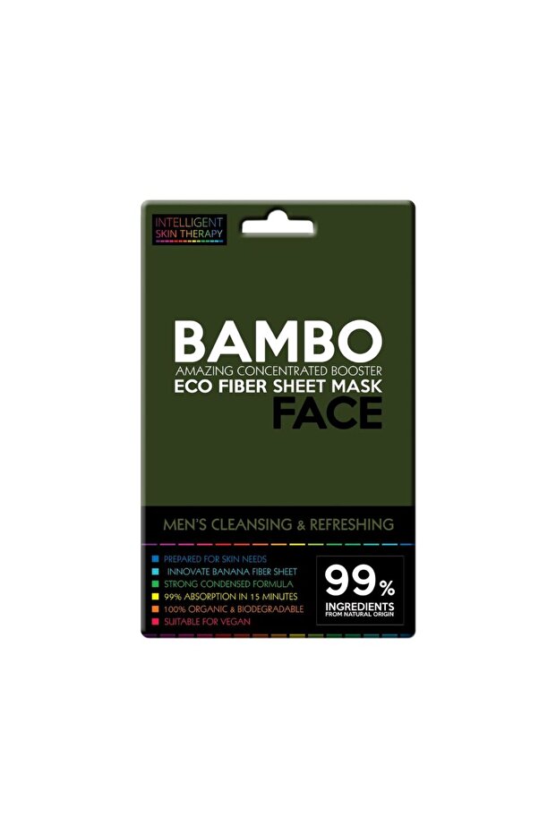 Men's Cleansing & Refreshing Eco Fiber Sheet Mask Face Bamboo - 2 pcs + 1 FREE