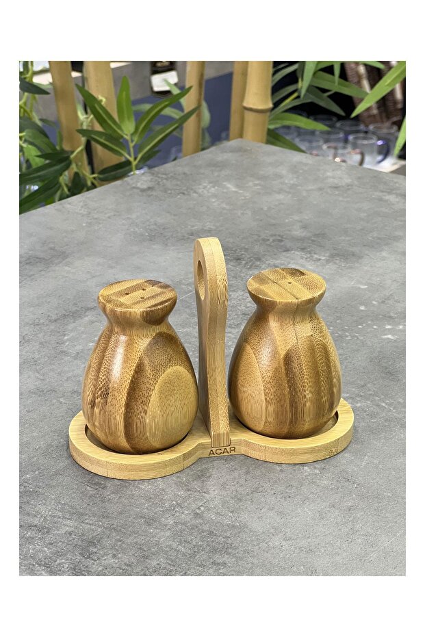 Lüx Bambu 2 Li Tuzluk Takımı - 1