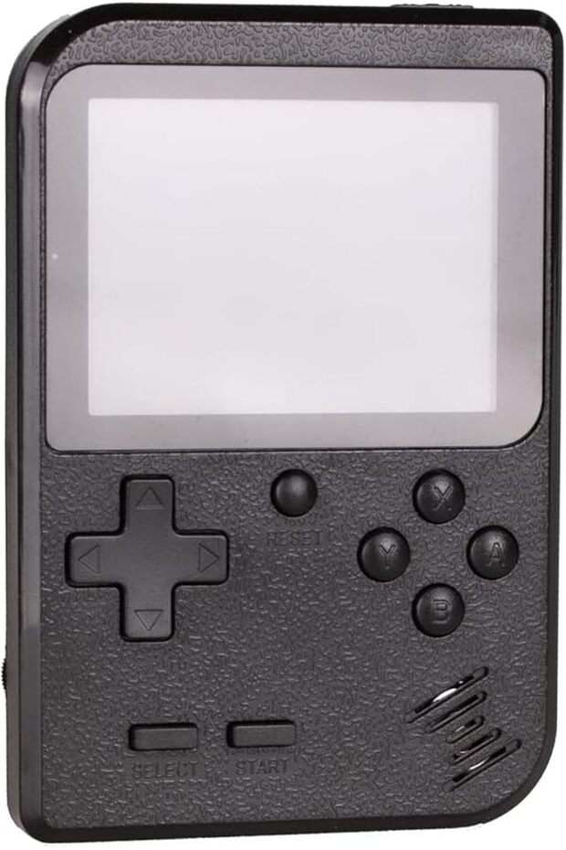 Handheld Game Console with 400 Classical Games, TV Connection Support, Portable (Black) - 1