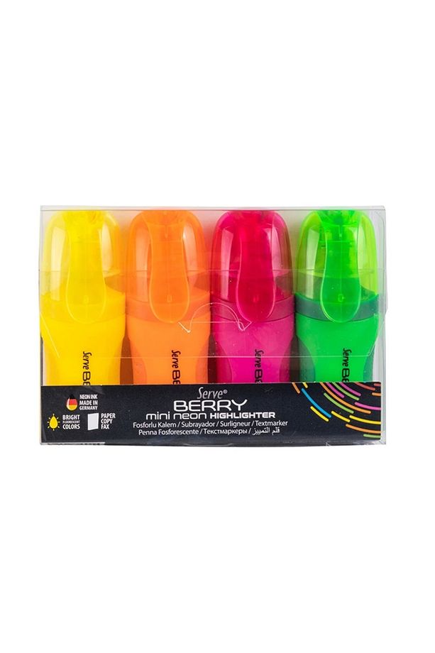 Berry Mini Fosforlu Kalem Neon 4lü Set - 2