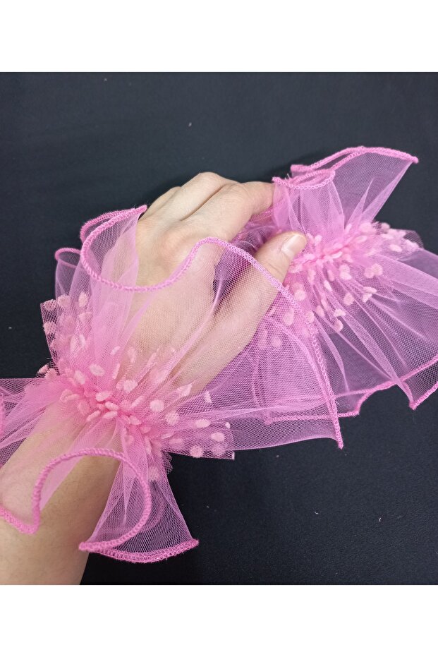 Almira Tulle Cuff Bracelet Candy Pink