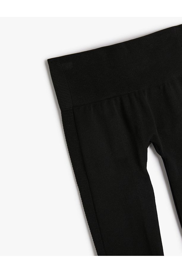 Yüksek Bel Spor Tayt Örme Kumaş Dokulu Slim Fit - 3