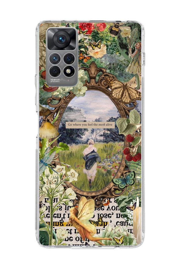 Redmi Note 11 Pro 4g Compatible Green Nature Transparent Silicone Case