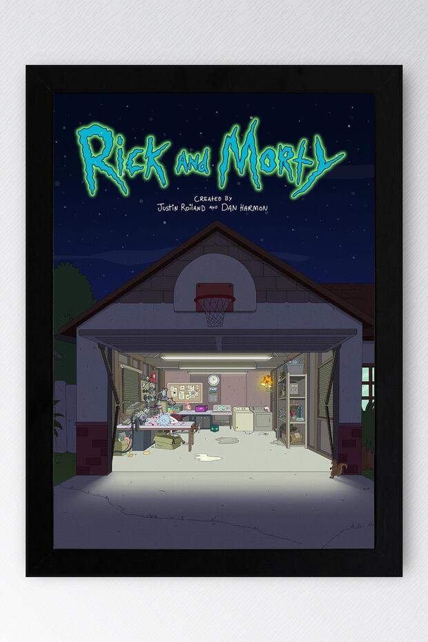 Rick and Morty Çerçeveli Tablo - Rick and Morty Animasyon Fim Posteri Tablo - 1