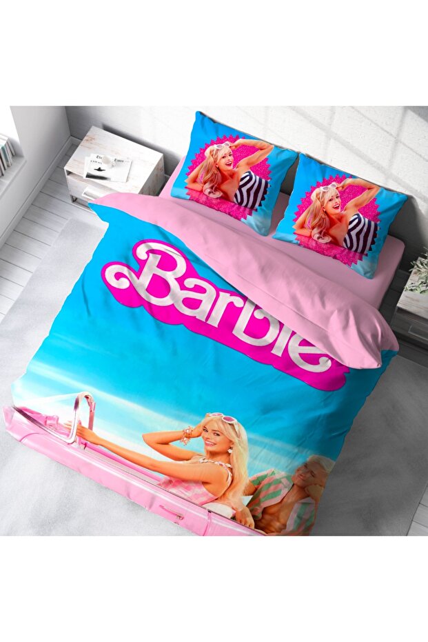 Gift Duvet Cover Barbie Pattern 3D Printed Double Duvet Cover Set Without Sheets - 2