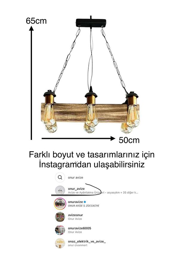 Retro Vintage Eskitme ve Modern SÜVARİ Ahşap 6'lı Rustik Aydınlatma Ürünü - 8