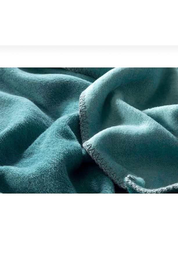 Plain pamuklu tek kişilik battaniye seledon-mint - 4