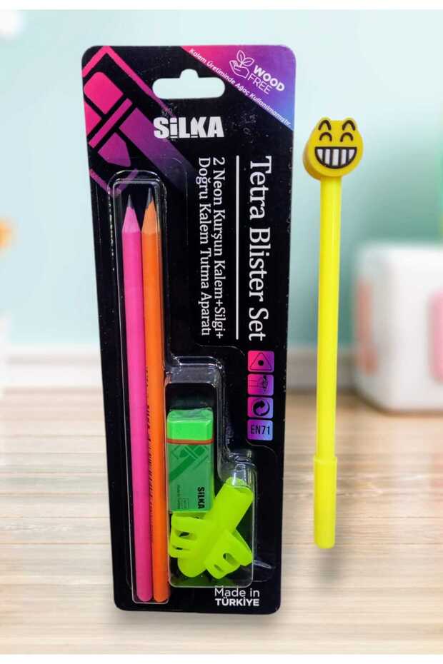2 Pencils 1 Eraser 1 Correct Pen Holder Gel Pen Gift Set Emoji Gift