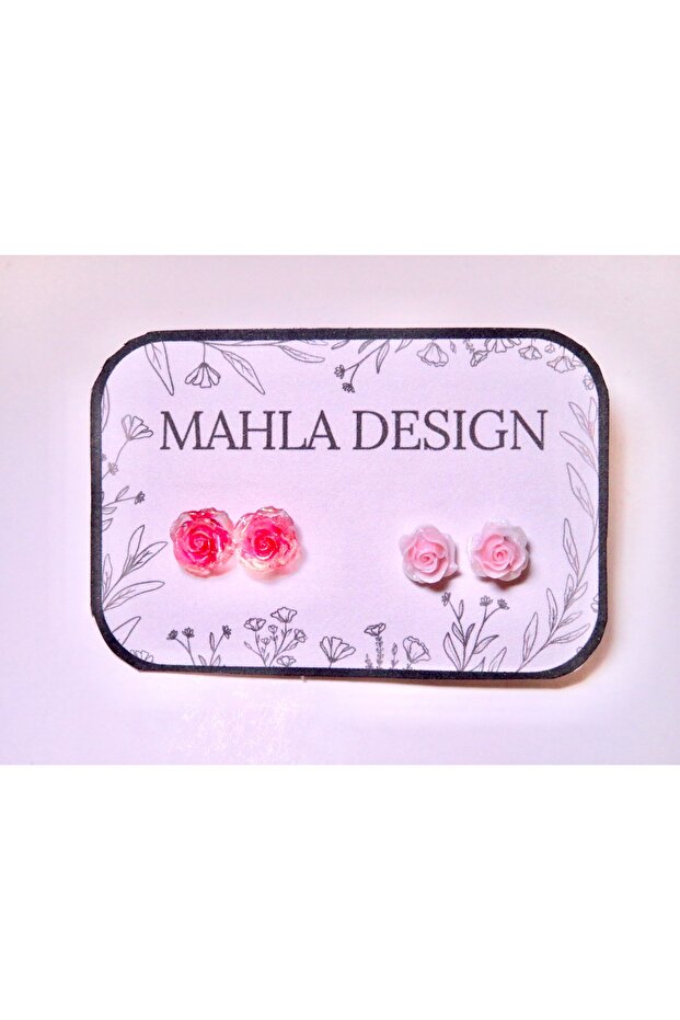 Set of 2 Earrings - Valentine's Day - Gift Set - Heart - Floral