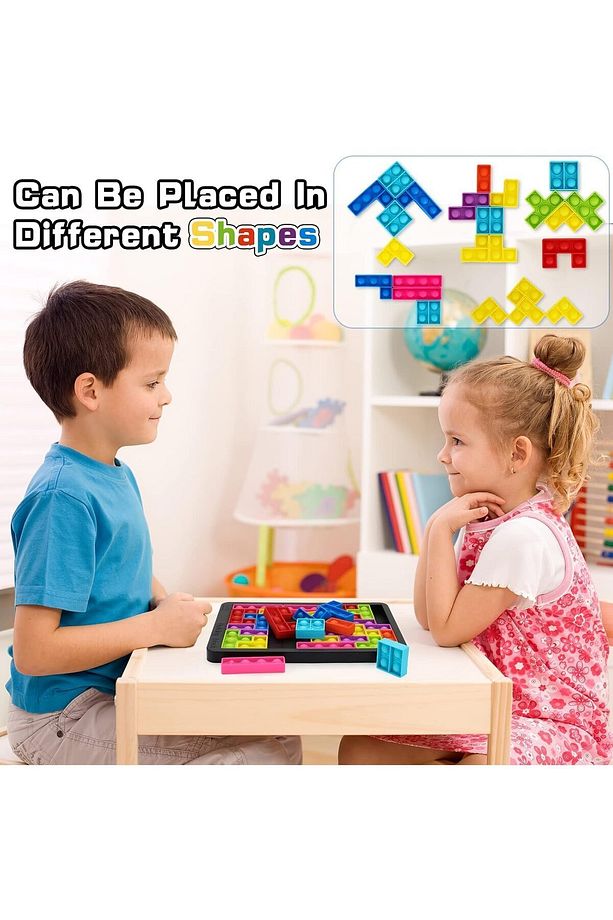 Popitli Tetris Silikon Oyuncak, Popitli Puzzle Duyusal Oyuncak, 3d Building Blocks, Bpa Free - 6