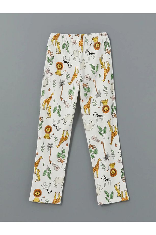 LCW Kids Ekru Bisiklet Yaka Kız Çocuk Pijama Takımı T T - 3