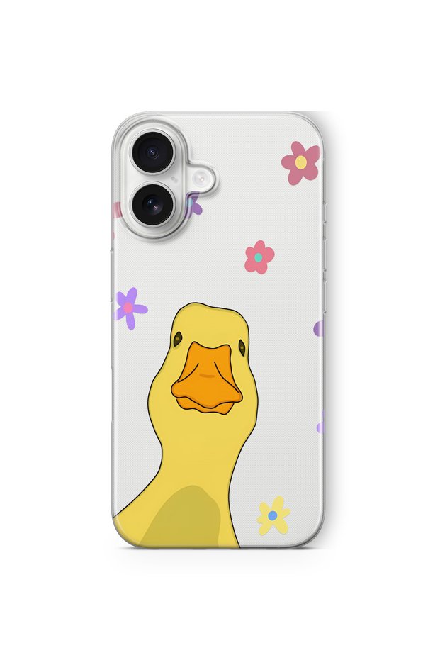 Duck Design Printed Transparent Case Compatible with iPhone 16 Plus