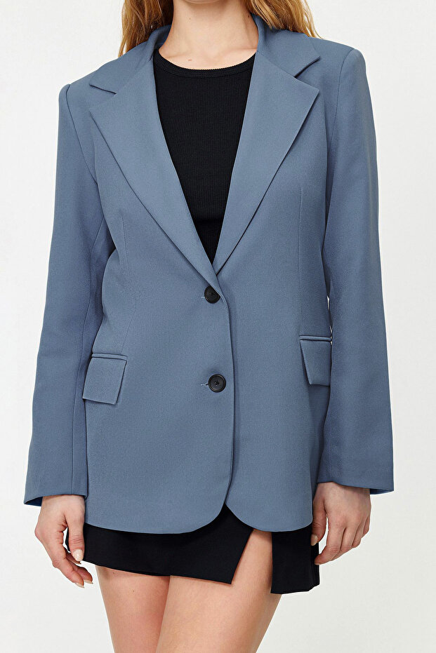 Mavi Regular Astarlı Dokuma Blazer Ceket TWOSS22CE0104 - 4