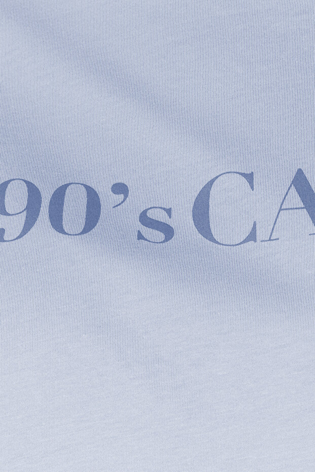 Mavi Geniş Kalıp Baskılı Bisiklet Yaka %100 Pamuk Örme T-shirt TBBSS23BF00015 - 3