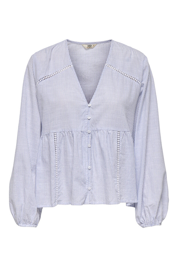 ONLSALERNO LS V-NECK TOP MOCH WVN
