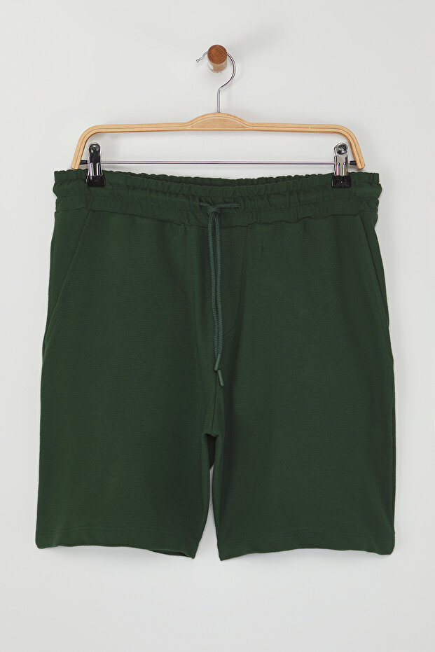 Haki Regular %100 Pamuklu Dokulu Şort TMNSS23SR00035 - 8