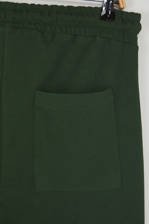 Haki Regular %100 Pamuklu Dokulu Şort TMNSS23SR00035 - 10