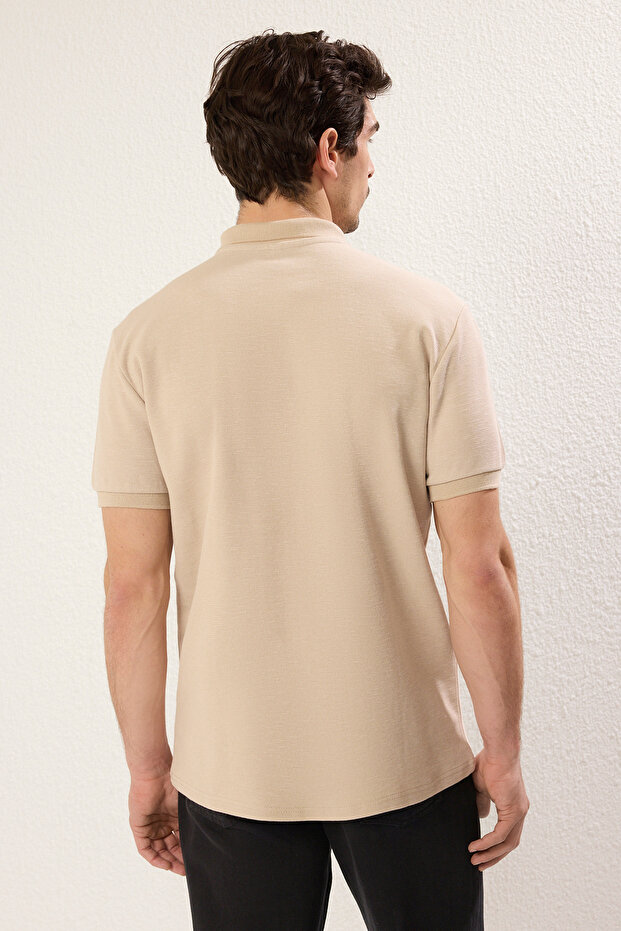 Taş Regular/Normal Kesim Kalın Dokulu Polo Yaka T-shirt TMNSS25PO00002 - 7