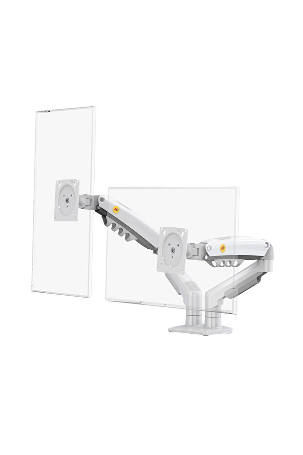 North Bayou Nb F160 17-27 " Monitör Tutucu Çift Kol Amortisörlü 2-9 Kg Vesa Monitör Standı Beyaz - 1