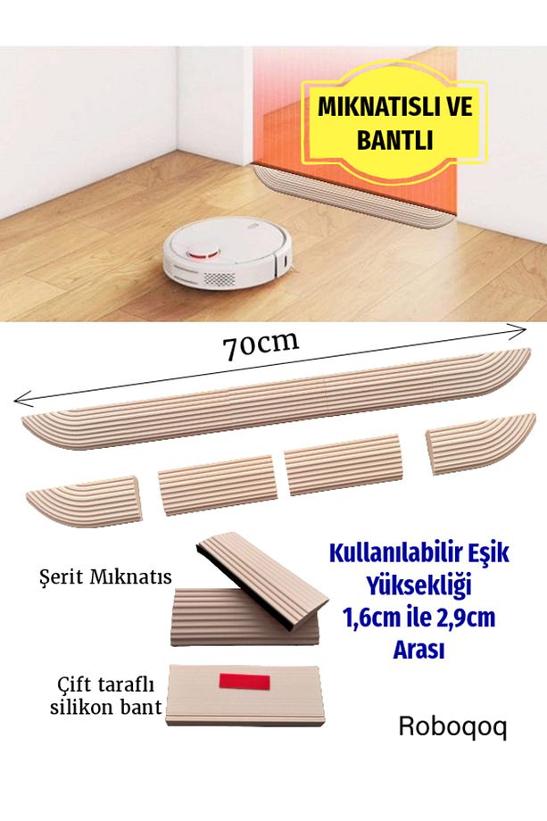 1.6cm Ten Rengi Robot Elektrikli Süpürge Rampası Kapı Eşik Rampası - 1