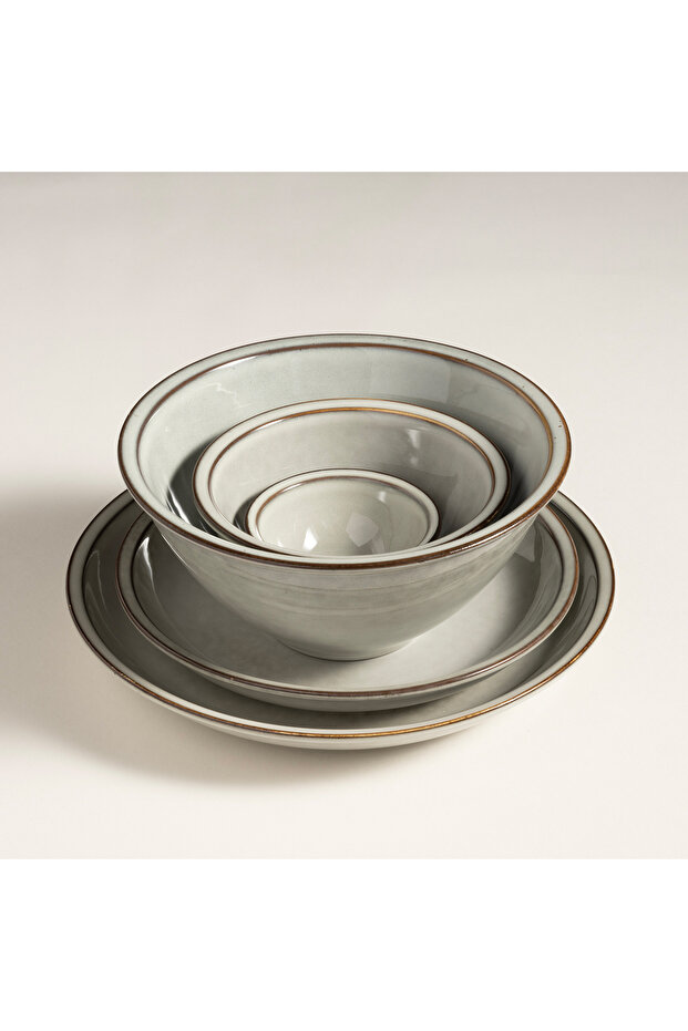 Lılıng Stoneware Yemek Tabağı 24 Cm Bej - 5