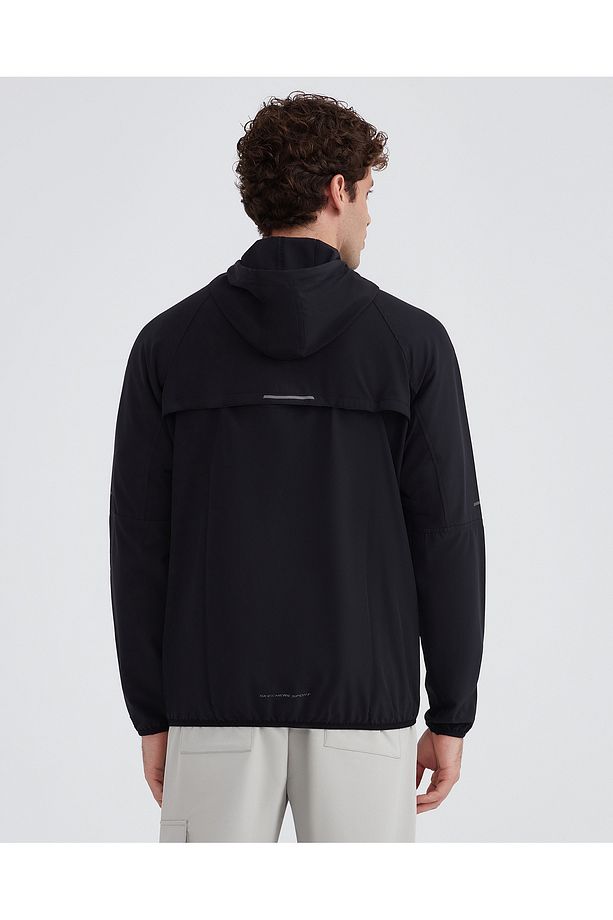 M Micro Collection Mesh Detail Full Zip Jacket Erkek Siyah Fermuarlı Eşofman Üstü S202168-001 - 5
