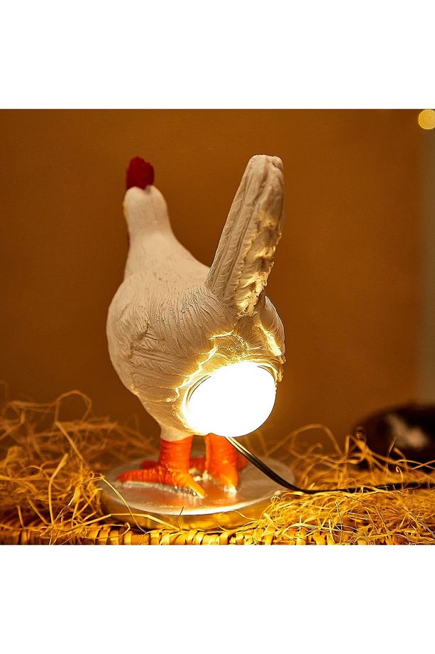 Eğlenceli ve Sıra Dışı: Reçine Tavuk Masa Lambası - USB Güçlü 3D LED Gece Işığı - 1