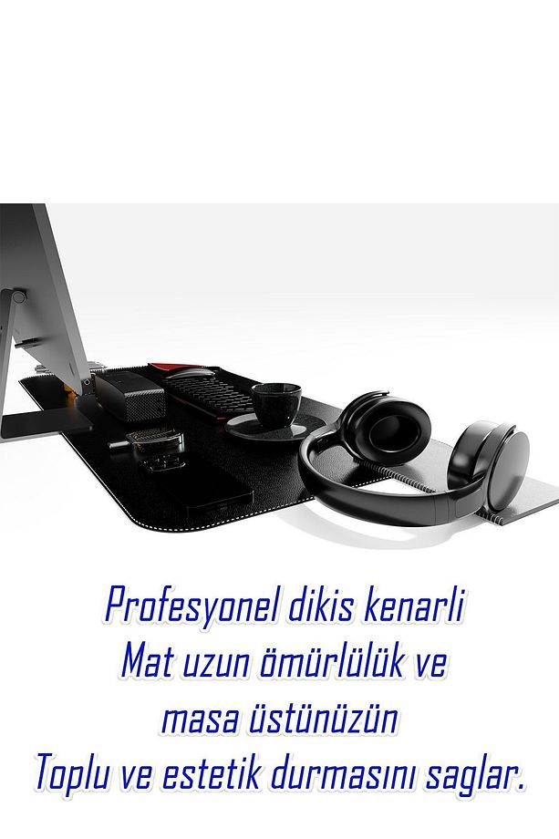 Deri Mousepad Oyuncu Matı Laptop ve Bilgisayar Uyumlu Geniş Gaming Masa Sümeni Ve Mouse Pad 80x40Cm - 4