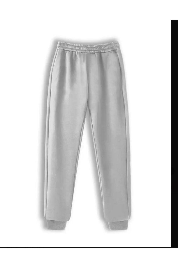 Erkek False Baskılı Jogger  Regular Fit Kalıp Gri Eşofman Altı - 2