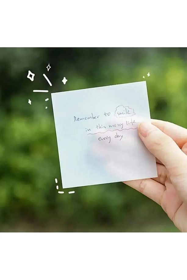 Transparan Süper Şeffaf Yapışkanlı Kare Postit Karenot 50 Yaprak - 3