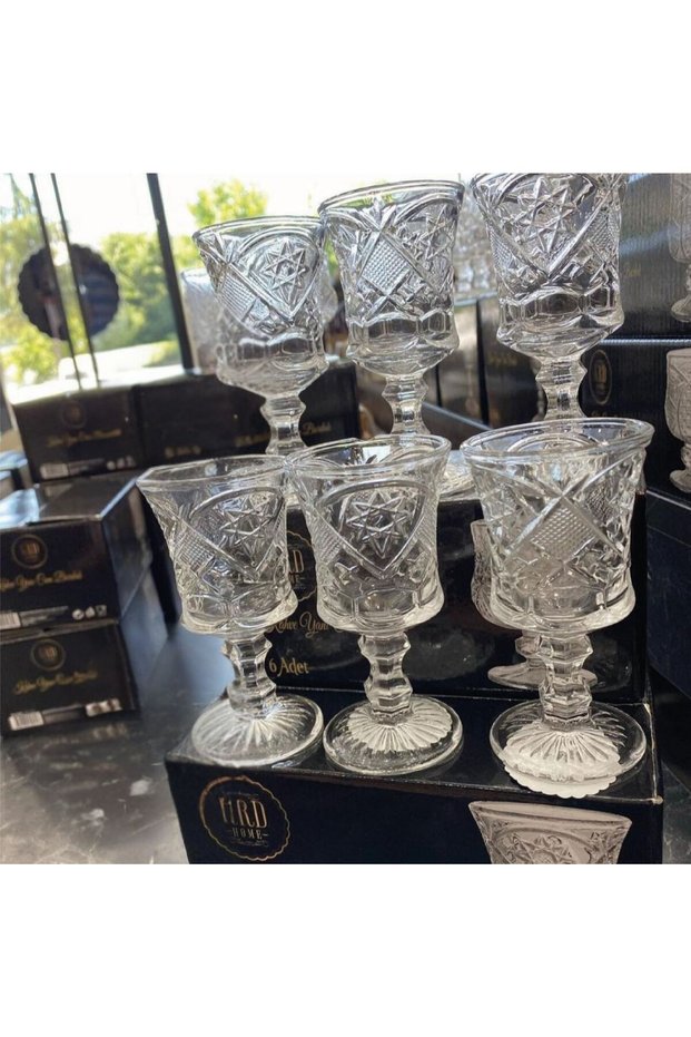 Julia Set of 6 Coffee Side Water Glasses & Ground Ground Glasses with Cut-Out Legs - Set of 6 Glasses