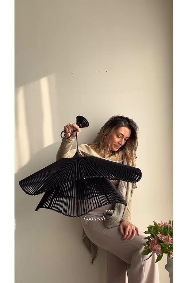 LUMİNART Rustik Tarz Bohem avize Makrome avize Salon avize Yatak Odası Avize Rattan Avize - 3