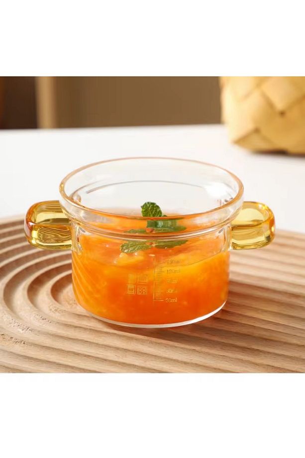 Isıya Dayanıklı Pinterest Stil Minimalist 450 Ml Cam Tencere 1 Adet - 4