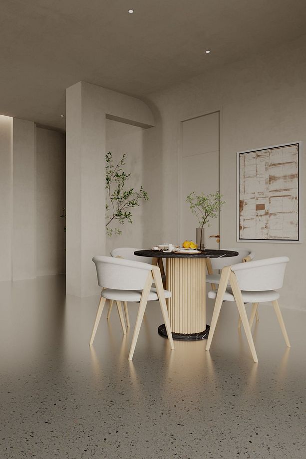 Antoryum Yuvarlak Yemek Masası Mutfak Masası Balkon Salon Masa Ahşap Ayaklı - 3