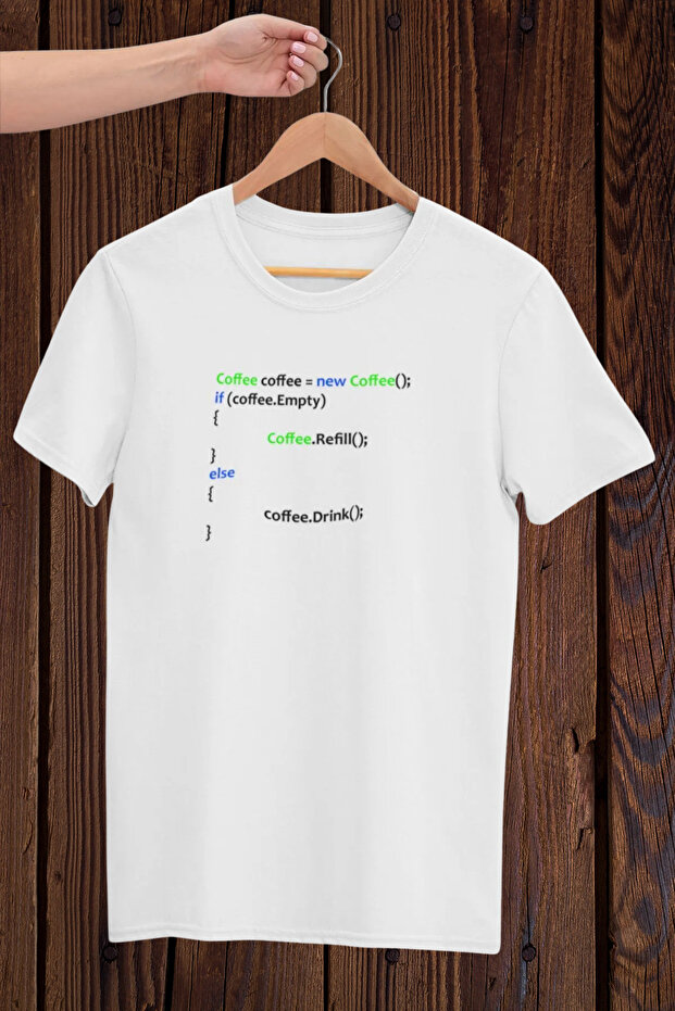 تي شيرت مطبوع باللون الأبيض للجنسين من Coffee Java Html Writer - Engineer - 1