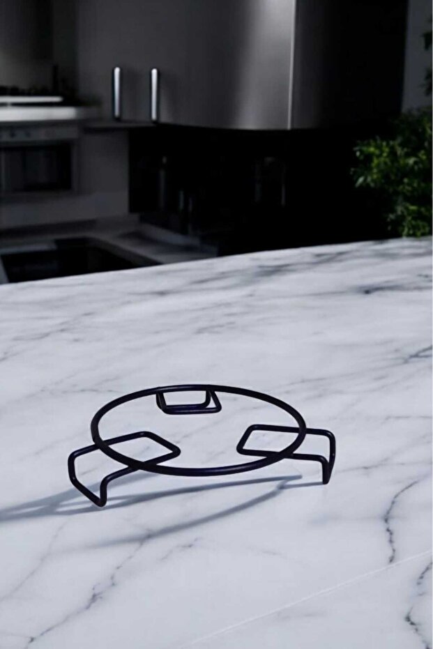 مظلة سوداء مستديرة، قاعدة، طاولة حماية، مقاومة للحريق، مقاومة للصدأ، عرض تقديم معدني - 1