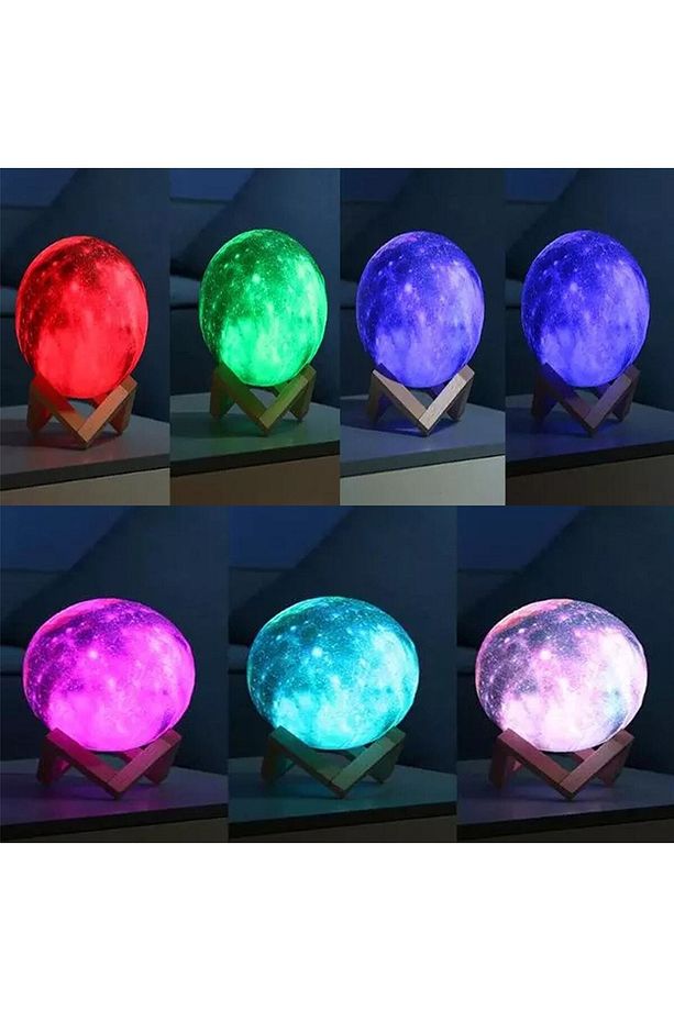 3d Ahşap Standlı Galaksi Gezegen Gece Lambası Dekoratif Küre Led Kar Tanesi Kolye - 5
