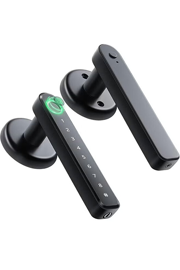 Durable and Secure Zinc Alloy Smart Door Lock With Fingerprint, Password, Mechanical Key Black - 1