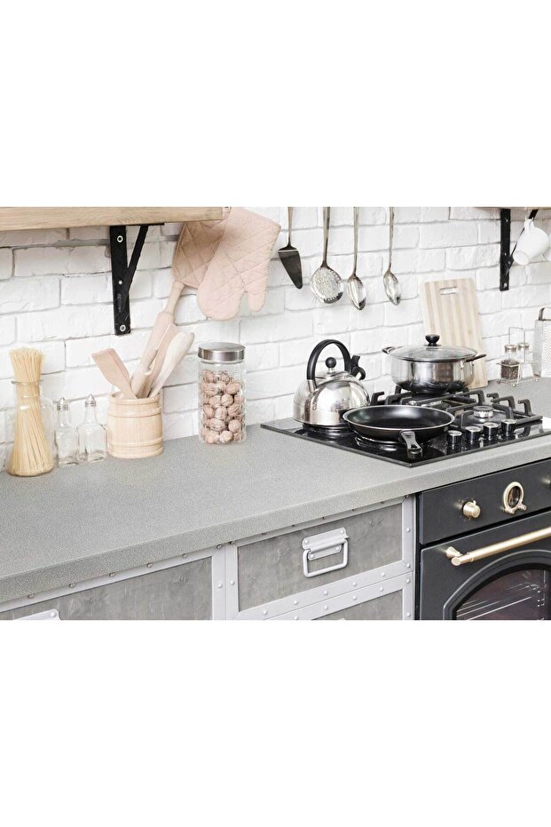 176-0223 Gri Kumlama Mermer Desen Yapışkanlı Folyo ( 45 cm x 1 mt ) - 2