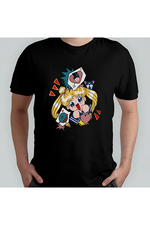 Sailor Moon Moon Warrior 100% Cotton Crew Neck T-Shirt Model 7