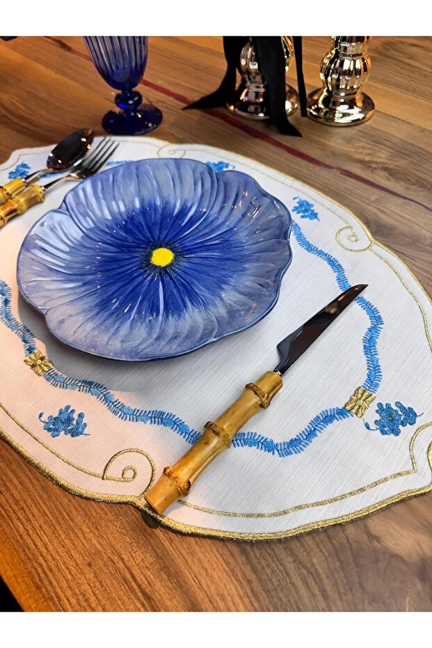 Херенд 2-компонентен американски сервиз Екру - Синьо - 1