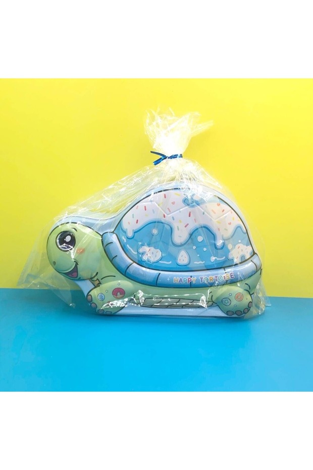 Metal Piggy Bank with Turtle Bag and Lock, Green, 20X12-