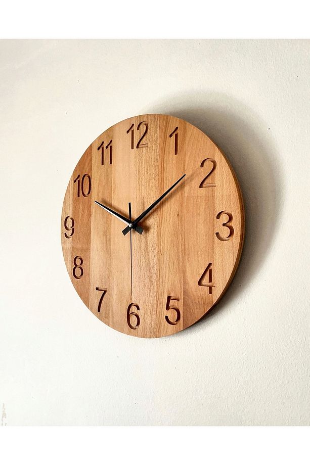 Minimalist Ahşap Duvar Saati, Modern Duvar Saati, Ev Hediyesi - 3