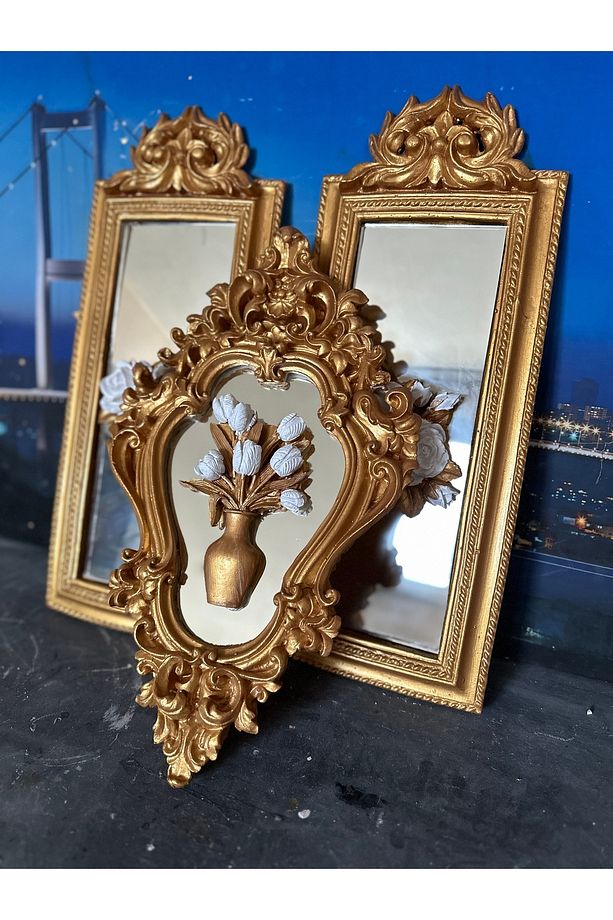 Ayna ve tablo tasarım 3lü set ,uzun model 50cm avangard model 42cm - 5